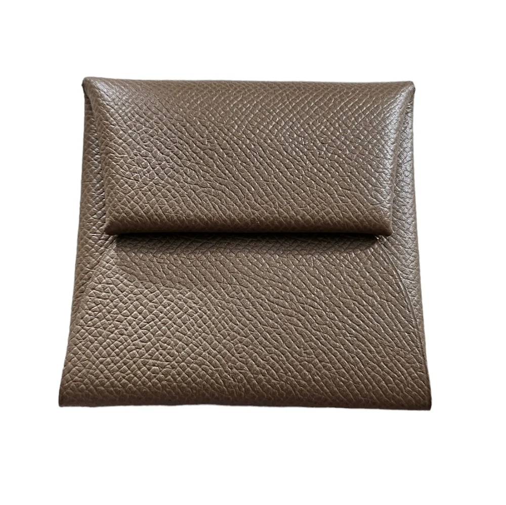 Authentic Hermes Bastia Epson Leather Change Purse Brown
